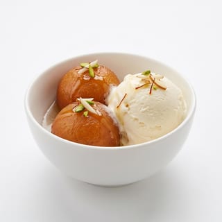 Gulab Jamun with Ice Cream