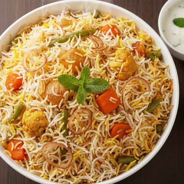 Vegetable Dum Biryani (NF, GF).