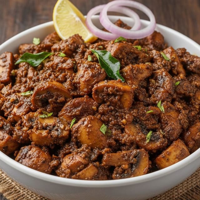 Mushroom Pepper Fry (NF, DF).