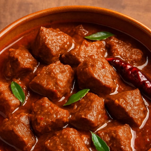 Beef Vindaloo (GF, NF, DF).