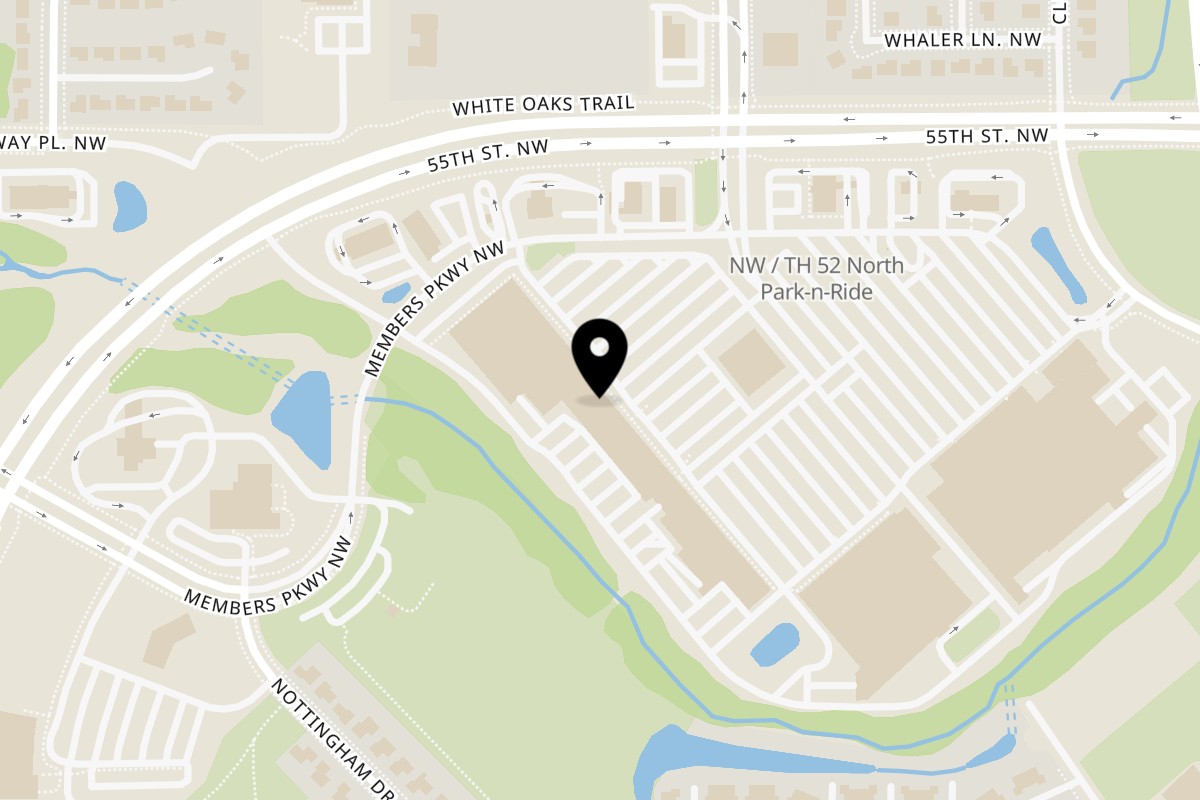 Map showing the location of Hello! Hyderabad Rochester on 3462 55th St NW #100 in Rochester
