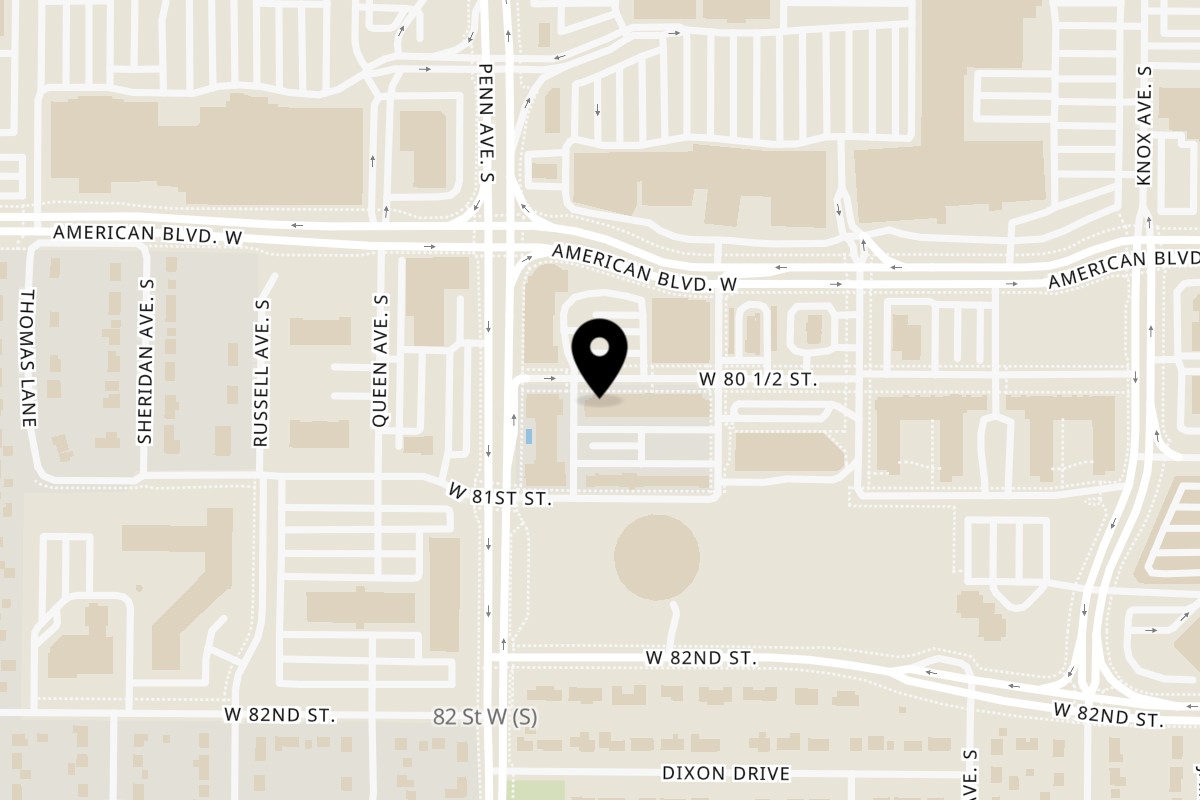 Map showing the location of Hello! Hyderabad Bloomington on 2137 West 80th 1/2 Street #1 in Bloomington