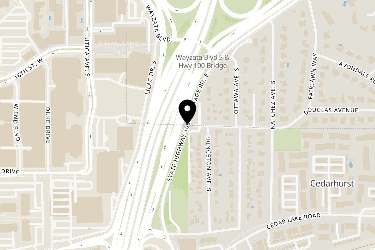 Map showing the location of Hello! Hyderabad St. Louis Park on 5236 W 16th St in St Louis Park