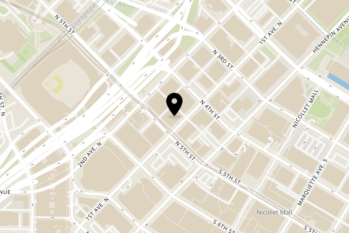 Map showing the location of Hello! Hyderabad North Loop on 430 N 1st Ave Ste 150 in Minneapolis